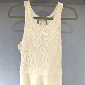 Women's cream open back dress